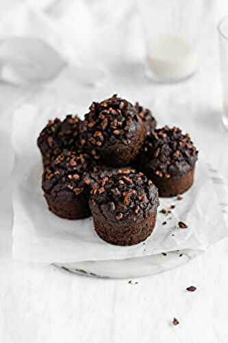 Muffins à l'avoine double chocolat vegan