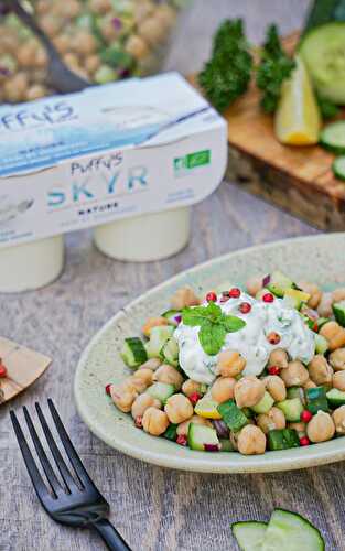 Salade pois chiches, concombres et SKYR