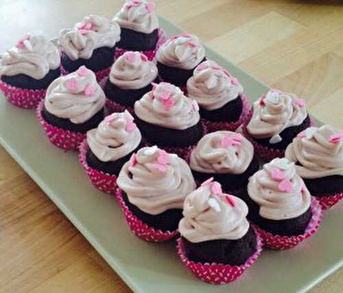 Minis cupcakes chocolat-framboises