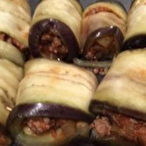 Roulés d’aubergine au boeuf