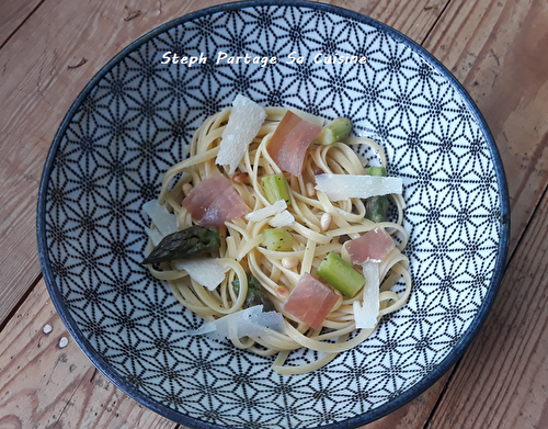 Linguine aux asperges et jambon de Parme