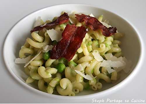 Torselli à la crème de petits pois et au lard