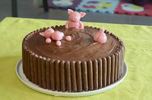 Mare aux cochons en gâteau damier