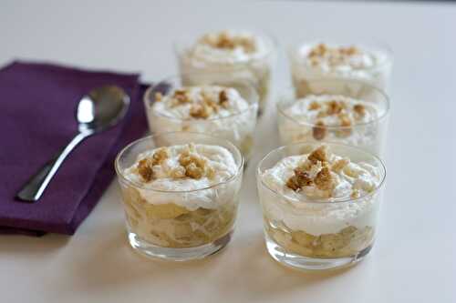 Verrine pomme vanille chantilly biscuit, ou gourmandise croustifondante