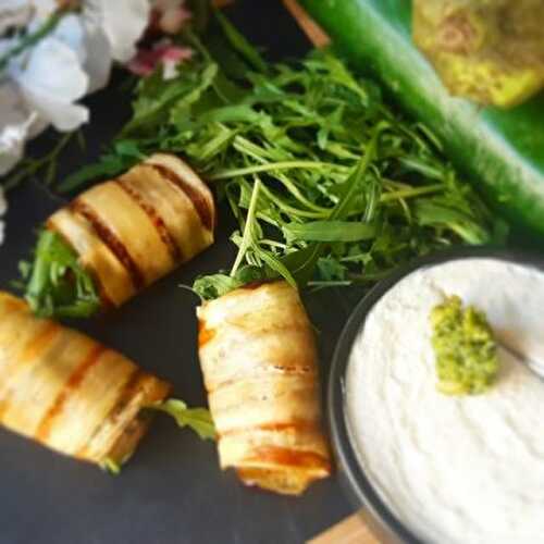 Rouleaux d’Aubergines & Courgettes, Pesto & Fromage Frais de Bernard Laurence