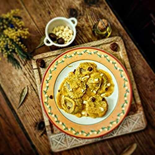 Raviolis aux Carottes, Panais et Maroilles, Sauce au Butternut