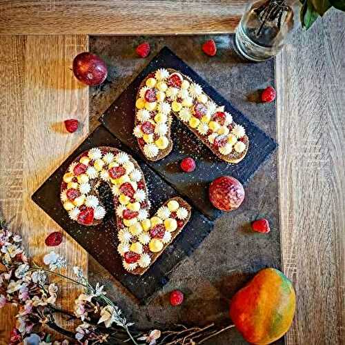 Number Cake Passion, Framboise et Noix de Coco