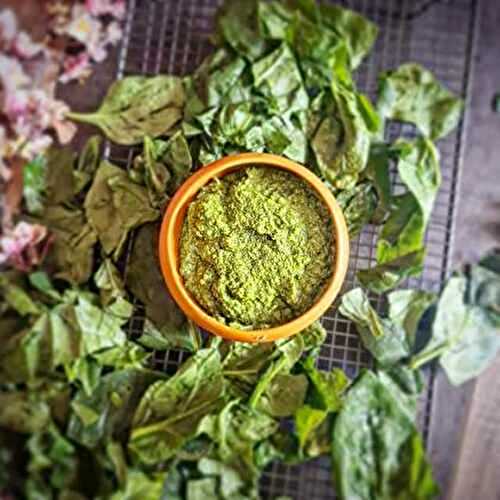 Pesto d’épinard, Parmesan et Noisettes