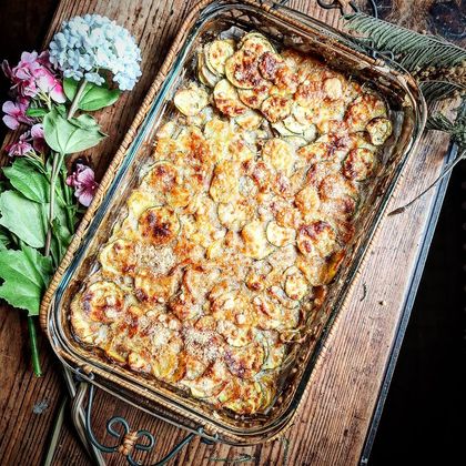Scarpaccia de Courgettes, Pommes de Terre et Parmesan