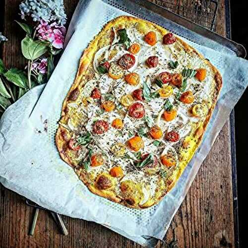 Flammekueche aux Tomates cerises et Curcuma