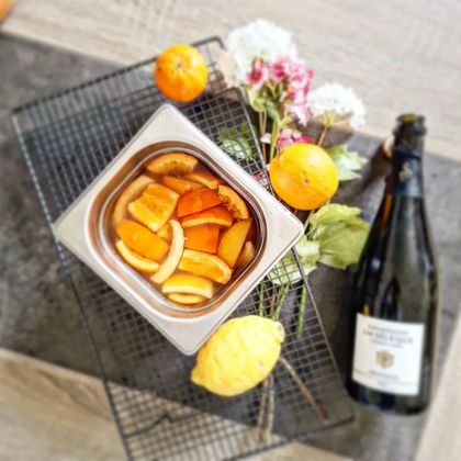 Agrumes Pochés au Champagne