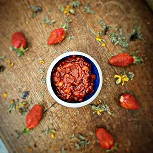 Compotée de Fraises pour dessert à l’assiette