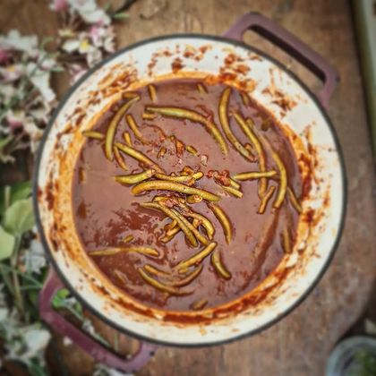 Haricots verts à la sauce tomate