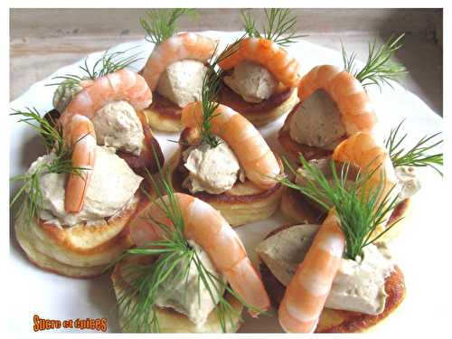 Blinis avocat crevettes