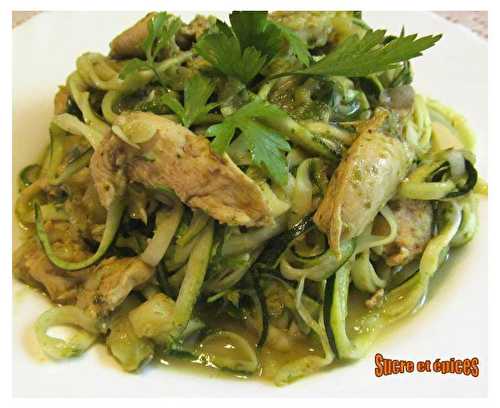 Poulet aux linguinis de courgettes