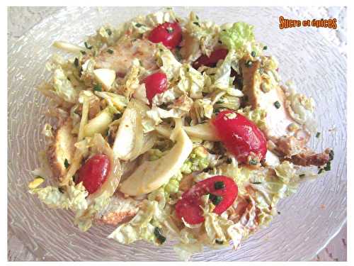 Salade au chou chinois et poulet d'inspiration asiatique - sucreetepices.over-blog.com