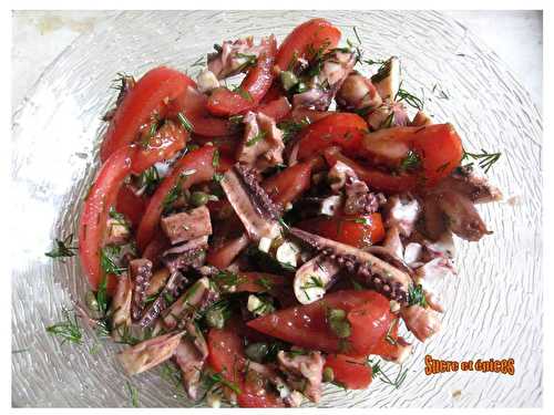 Salade aux poulpe, tomates et câpres