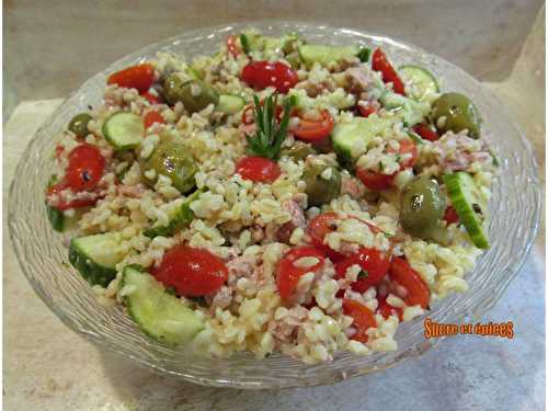 Salade de boulgour, thon et légumes