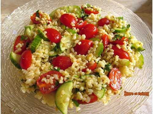 Salade de boulgour, tomates et concombres