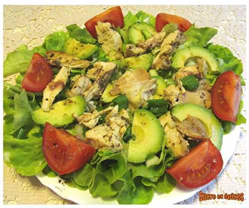 Salade poulet avocat tomates