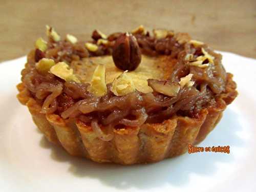 Tartelettes Bourdaloue aux noisettes et à la crème de marrons