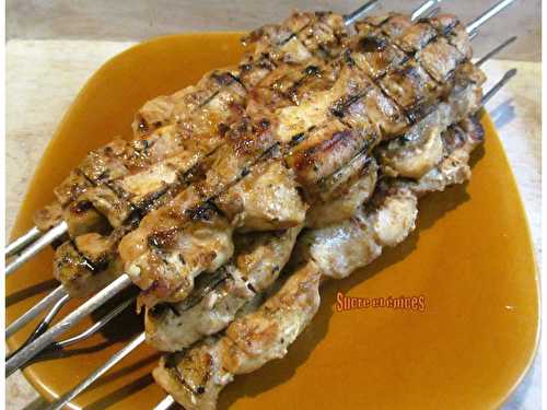 Brochettes grillées de poulet