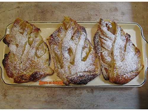 Feuilletés tressés aux poires et à la crème d'amandes