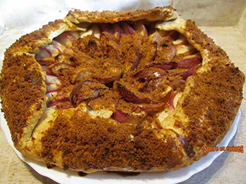 Tarte rustique aux nectarines et spéculoos - www.sucreetepices.com