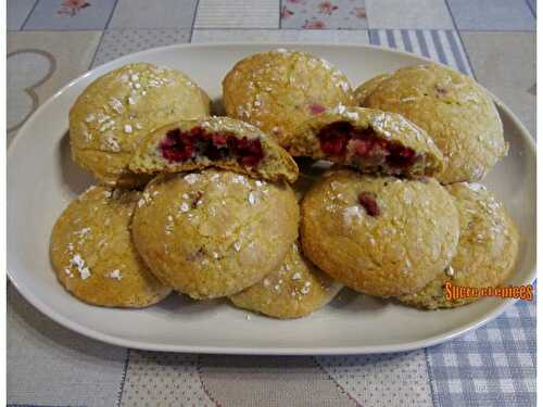 Biscuits craquelés aux framboises - Recette en vidéo - www.sucreetepices.com