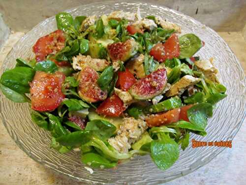 Salade au poulet, légumes et figues - www.sucreetepices.com