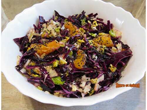 Salade chou rouge, sucrine et orange - www.sucreetepices.com