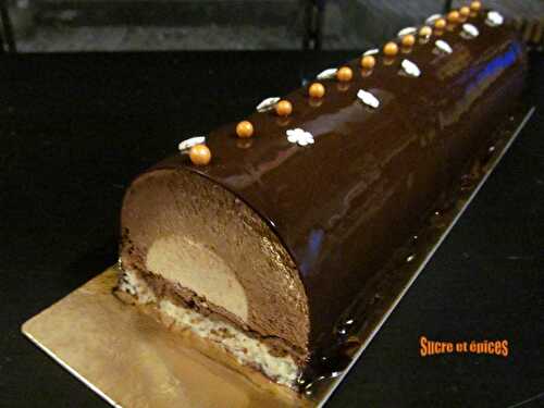 Bûche chocolat et praliné - www.sucreetepices.com