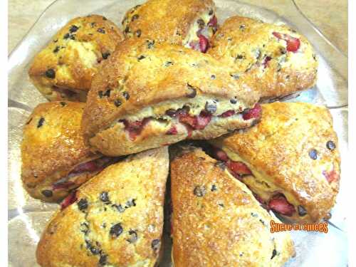 Scones aux fraises et pépites de chocolat