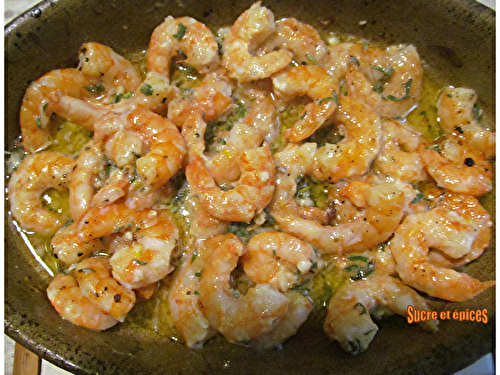 Crevettes au beurre de sauge, ail et citron