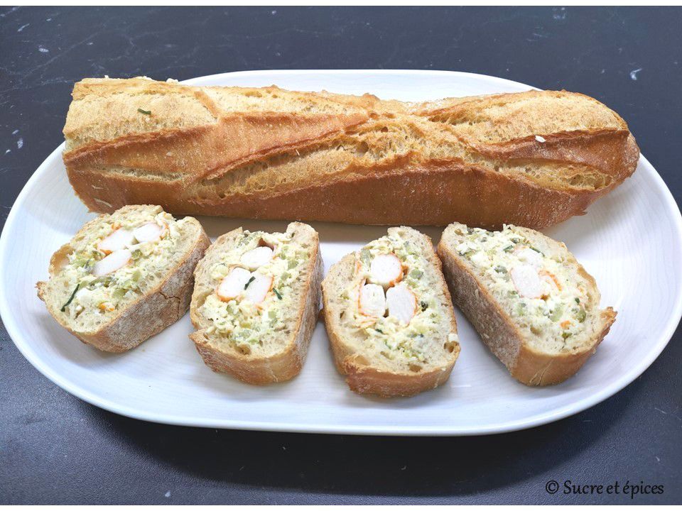 Baguette farcie au surimi