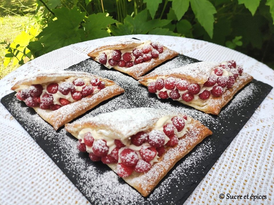 Feuilletés aux framboises et crème mascarpone - Recette en vidéo