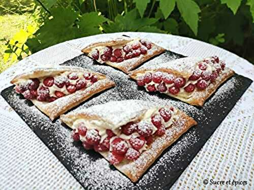 Feuilletés aux framboises et crème mascarpone - Recette en vidéo