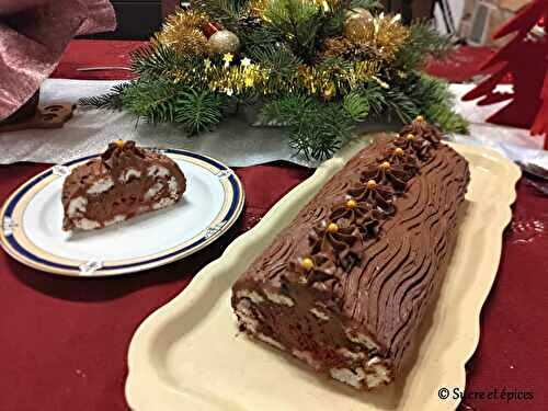 Bûche chocolat framboise facile et sans cuisson - Recette en vidéo