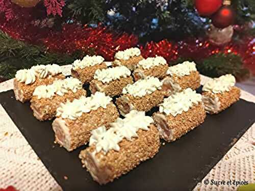 Mini bûches au chèvre frais et au saumon fumé - Recette en vidéo