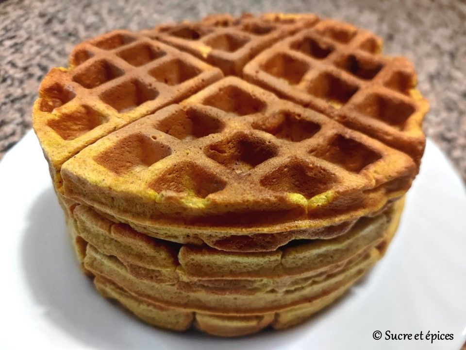 Gaufres à la purée de potiron et à la cannelle