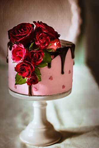 Drip cake de St Valentin