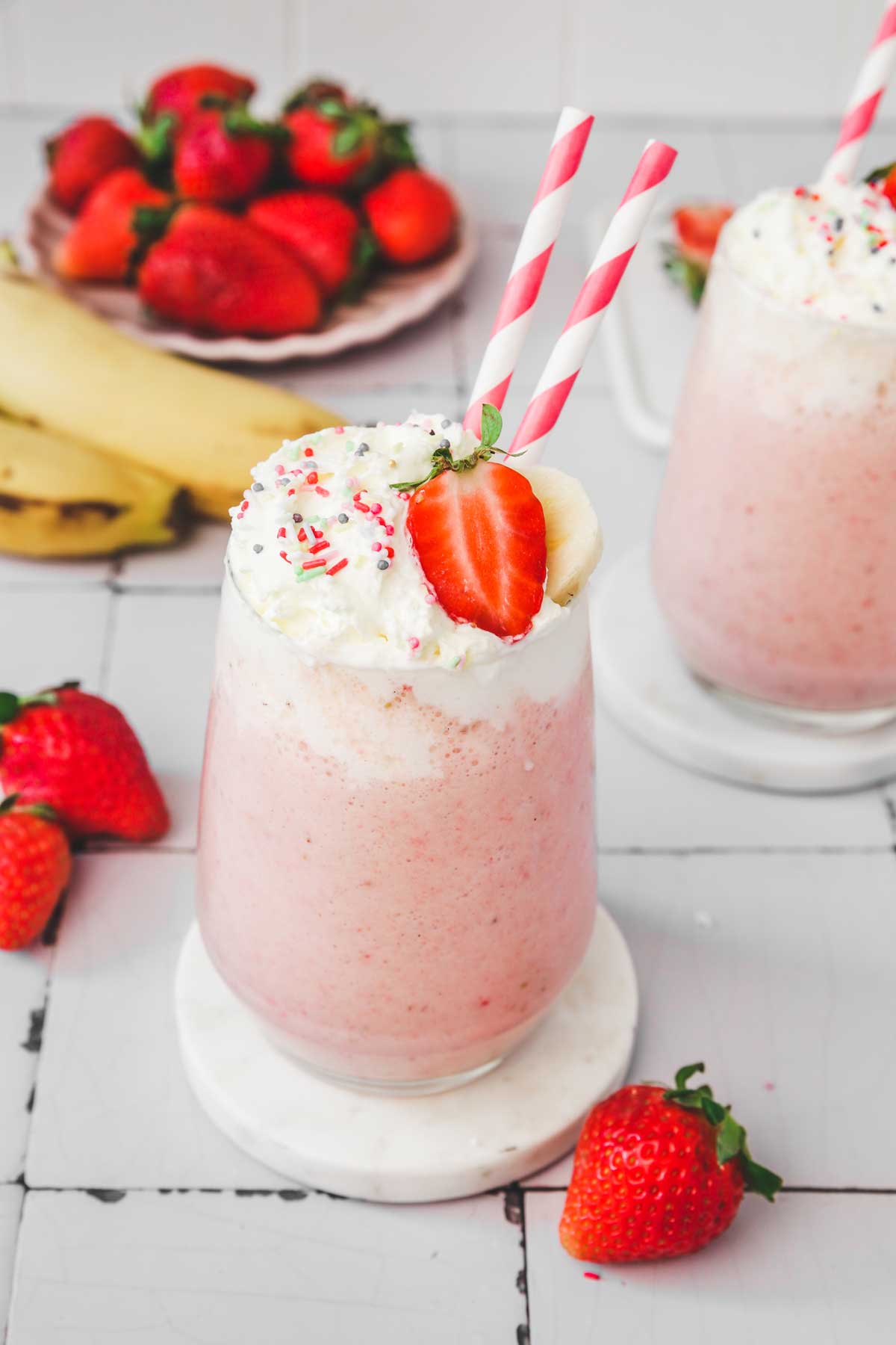 Milkshake banane fraise