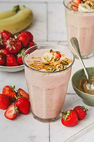 Smoothie Fraise Beurre de cacahuètes 