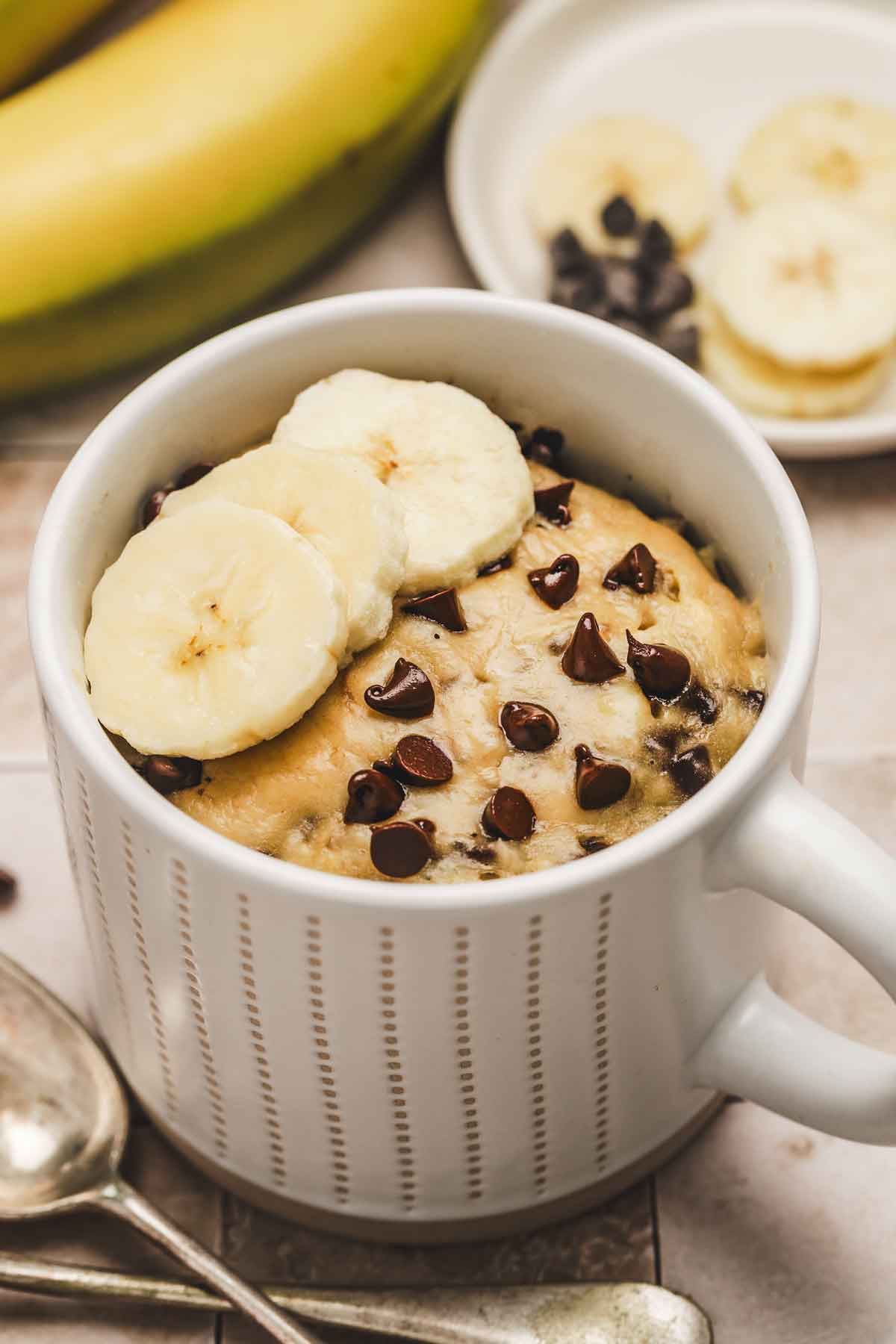 Mug Cake Banane aux pépites de chocolat