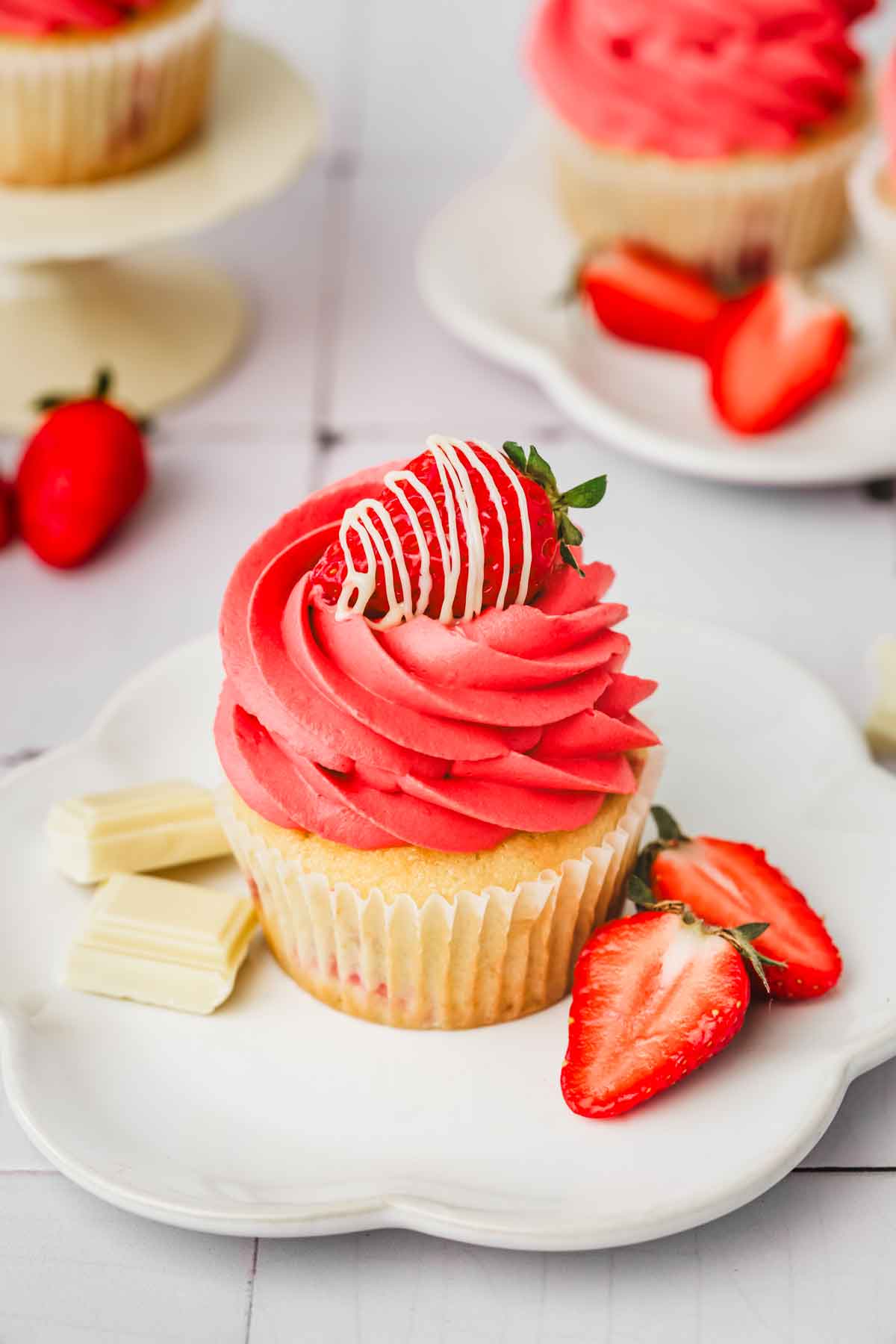 Cupcakes Fraise Chocolat Blanc