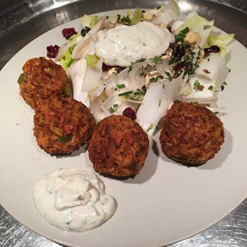 Boulettes de riz au tofu et aux olives