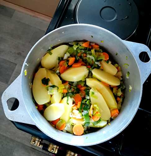 Fondue de poireaux et boulgour aux herbes