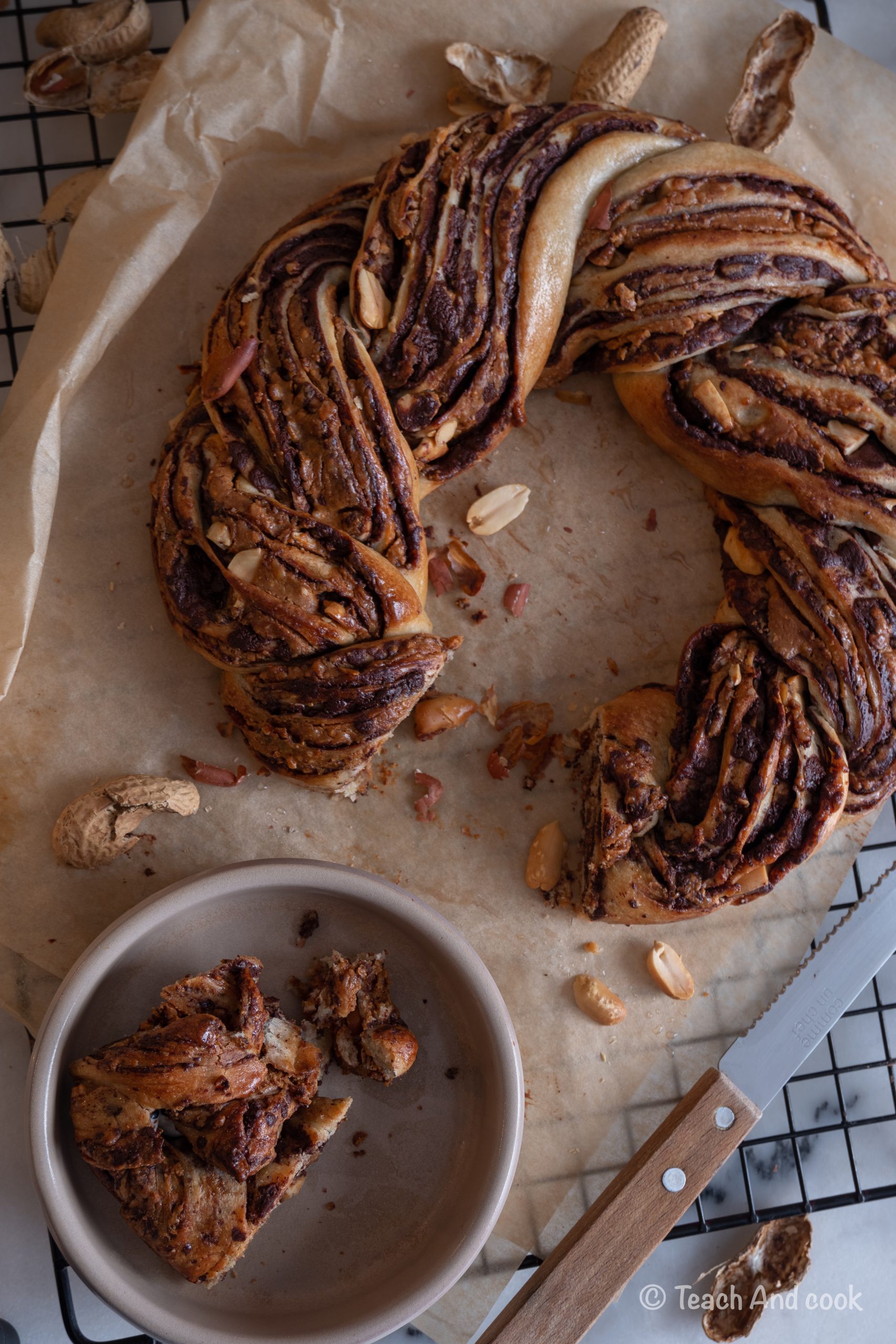 Babka chocolat praliné cacahuètes