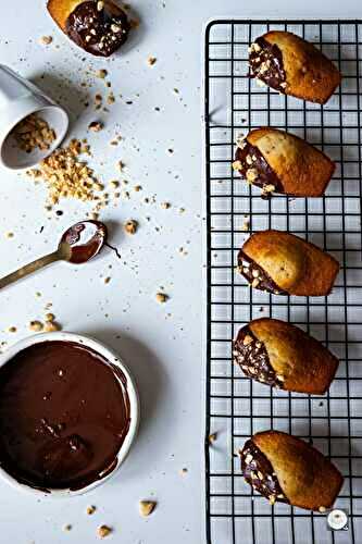 Madeleines noisettes coeur fondant praliné