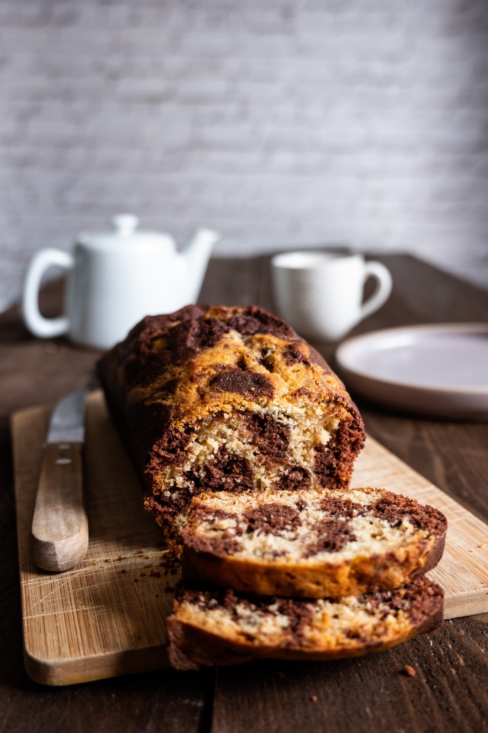 Cake marbré vanille-chocolat